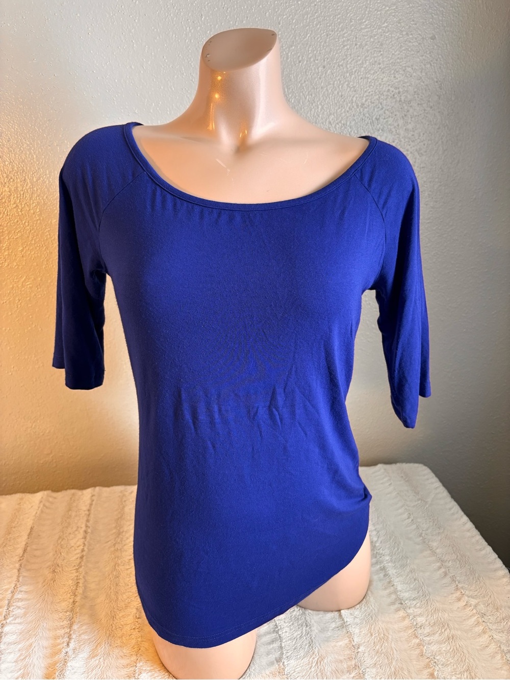Women’s Scoop Neck Top in Royal Cobalt Blue Half Sleeve